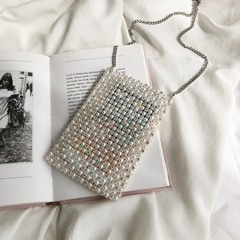 2019 новая сумка с жемчугом на плечо округлая женская сумочка цепочке модные в