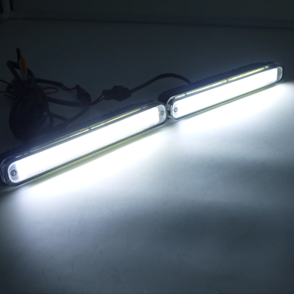 2 шт. Universel Etanche COB Feux de jour Led DRL directeurs Brouillard Conduite Lampe pour Voitures Cool Blanc 12 V 1200LM