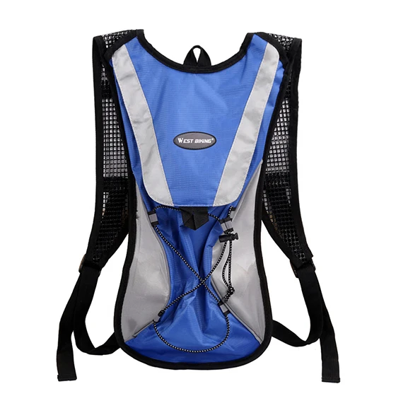 Blue WEST BIKING 2.5 L Portable Water Bag Cycling Backpack Wide Mouth Hydration Water Bladder Bag Bike Sports Cycling Bicycle Bag - Цвет: Blue