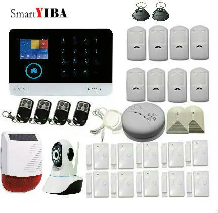 

SmartYIBA RU FR ES SE Switchable Wireless Home Security WIFI GSM 4G GPRS Alarm system APP Remote Control DIY Kit