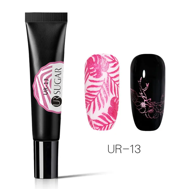Glitter 13 Ur Sugar 8 мл Гель-лак для штамповки ногтей черно-белый дизайн ногтей печать УФ-гель лак замачиваемый лак для ногтей штамповка пластины - Цвет: Glitter 13