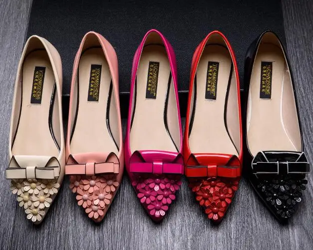 2015 пр отметил обувь для женщины свободного покроя с бантом цветочные плоским