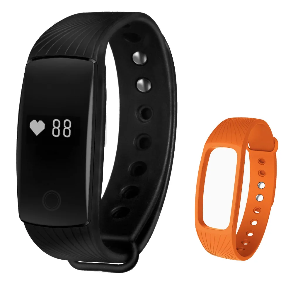 add orange strap TimeOwner V05C Bluetooth 4.0 смарт-браслет сердечного ритма Мониторы смарт-браслет Фитнес трекер умный группа для Android IOS iPhone - Цвет: add orange strap