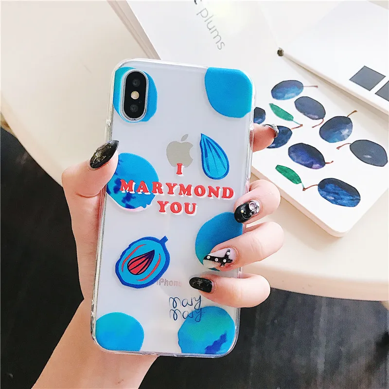 Модные летние свежие фрукты чехол для iPhone6 7 8 Plus X ТПУ Мультфильм абстрактные