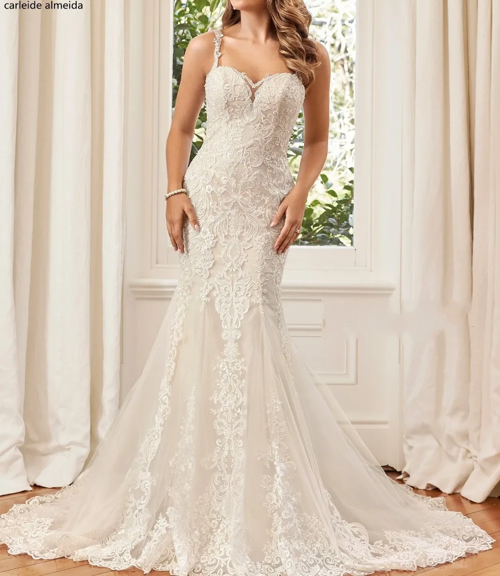 Robe de mariee Милое Свадебное Платье Русалочки сексуальное кружевное подвенечное