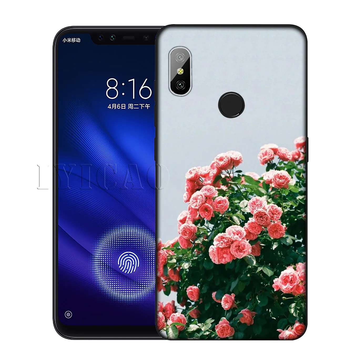 IYICAO Beautiful Garden Red Roses Flowers Silicone Soft Case for Xiaomi Redmi 6A 5A Note 7 4 4X 5 Plus 6 Pro Black TPU Cover |