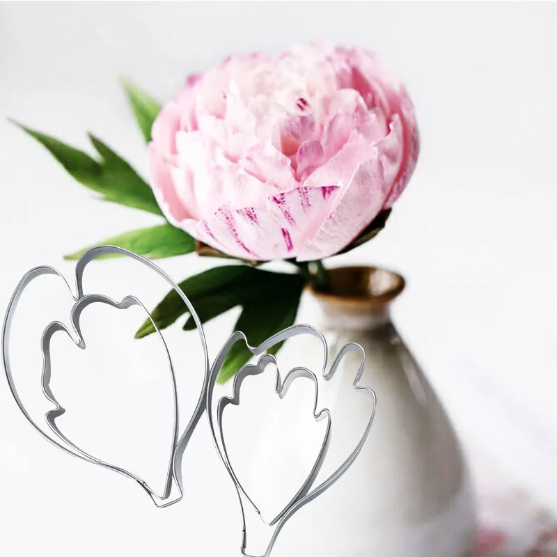 Пион Сахарный цветок лист нержавеющая сталь резак 3 шт./компл.|peony leaf cutter|stainless