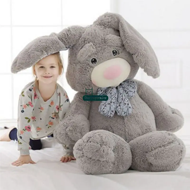 Dorimytrader Pop Giant Anime Bunny Plush Doll Big Soft Stuffed Long Ear Rabbit Animals Toy with Rose Incense Lover Baby Gift | Игрушки и