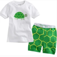 children boys clothing sets cotton short sleeved summer cartoon tortoise baby clothing new year girls pajamas suits