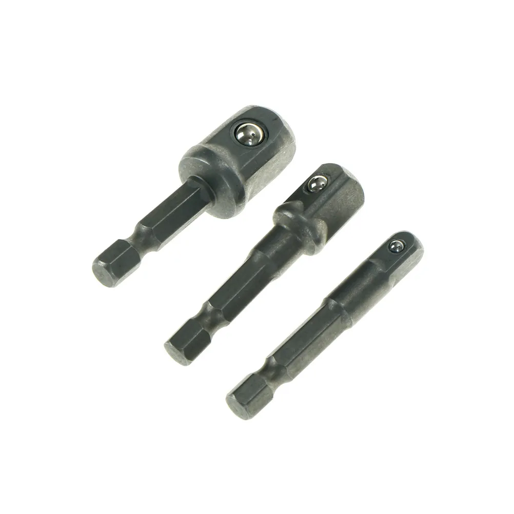 

High Quality 3pcs/set 1/4 3/8 1/2" 3PC Impact Drill Socket Adapter Bits Set Mini Extension Rod Power Tools Nut Driver