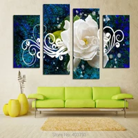 huge modern abstract wall decor art oil painting on canvas no framed white flower home decoration decorative wall pictures