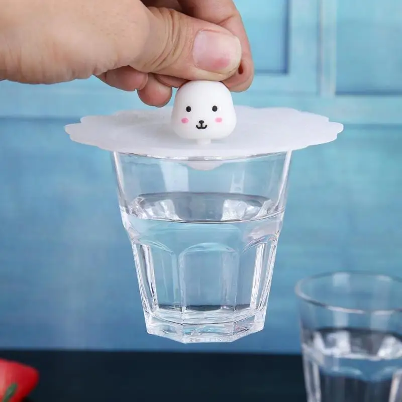 Милая мультяшная Крышка для питьевой чашки силиконовая противопылевая крышка