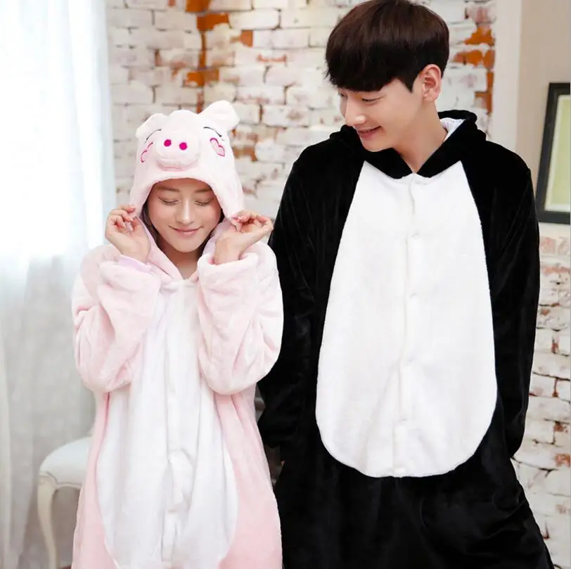 Весенне осенняя Пижама унисекс для взрослых вечерние пижамы с животными ночная