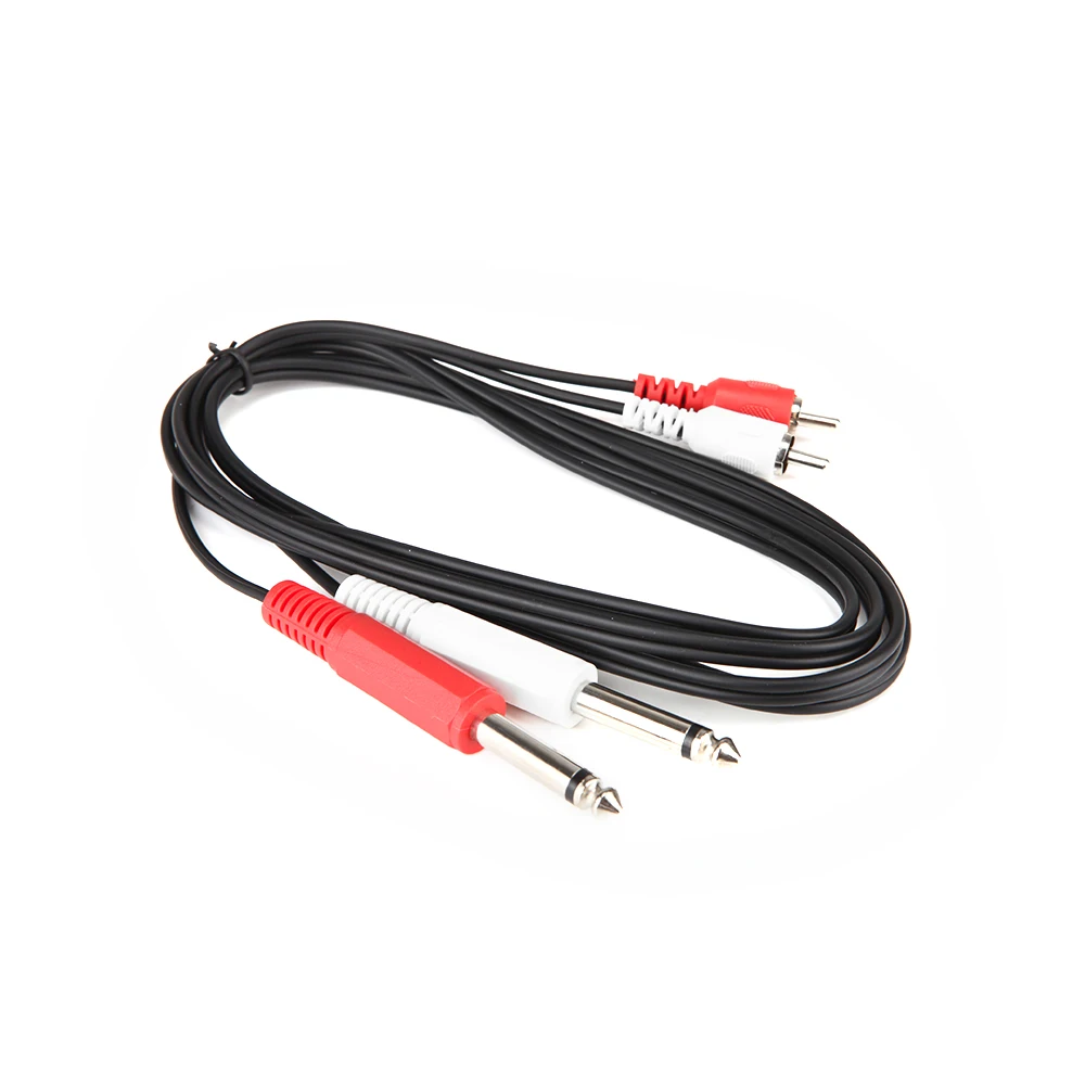 1 8 м 6 футов Twin 35 мм моно Джек Вилки до 2 RCA Phono OFC кабель аудио Dual MONO jack 3 маркировкой