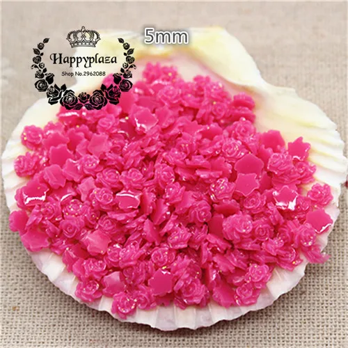 hot pink 500pcs 500 шт 5 мм красный/розовый/белый/фиолетовый/синий полимерный Блестящий маленький цветок плоский с оборота Кабошон DIY Ювелирные изделия/ремесло/украшение ногтей - Цвет: hot pink 500pcs