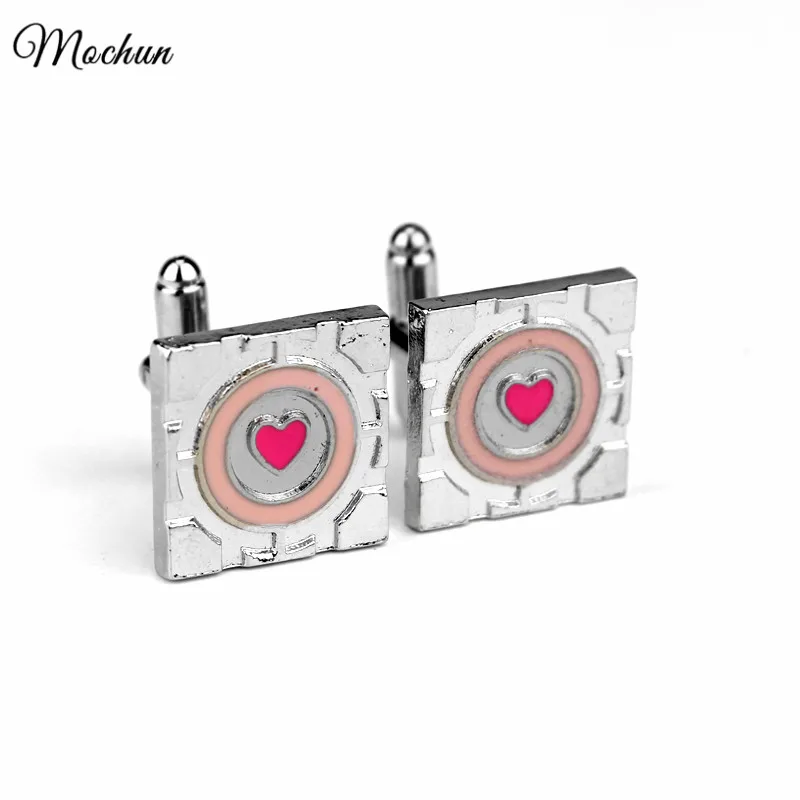 Запонки MQCHUN мужские с розовым сердцем и эмалью ювелирные украшения для свадьбы