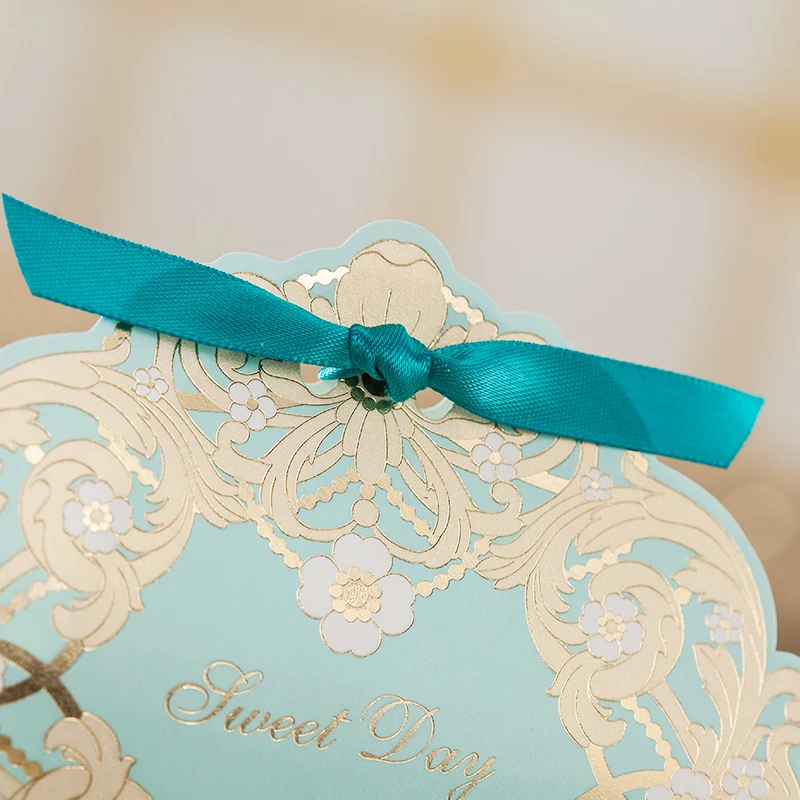 Новый голубой цветок бумажная ленты для свадебного украшения кружева помолвка