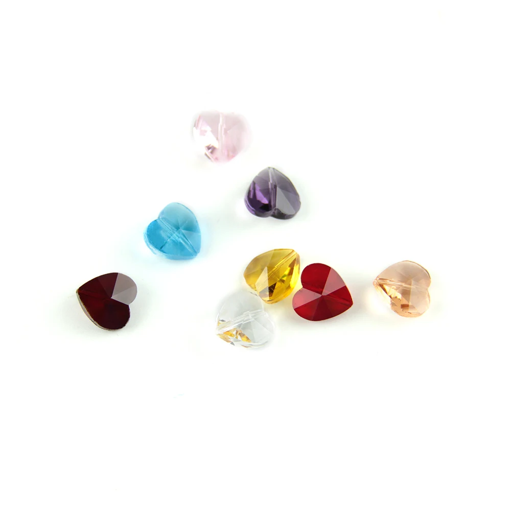 Хрустальные бусины в форме сердца 14 мм 1 отверстие 2000 шт./партия|Люстра