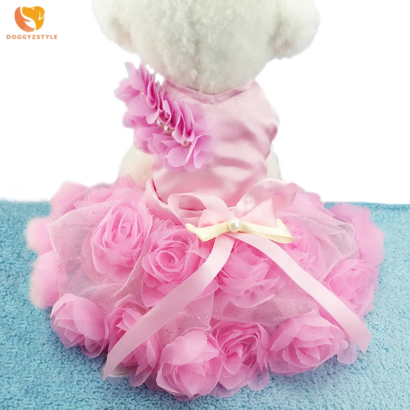 Шелковое Розовое платье для собаки летние платья принцессы Розовые фиолетовые