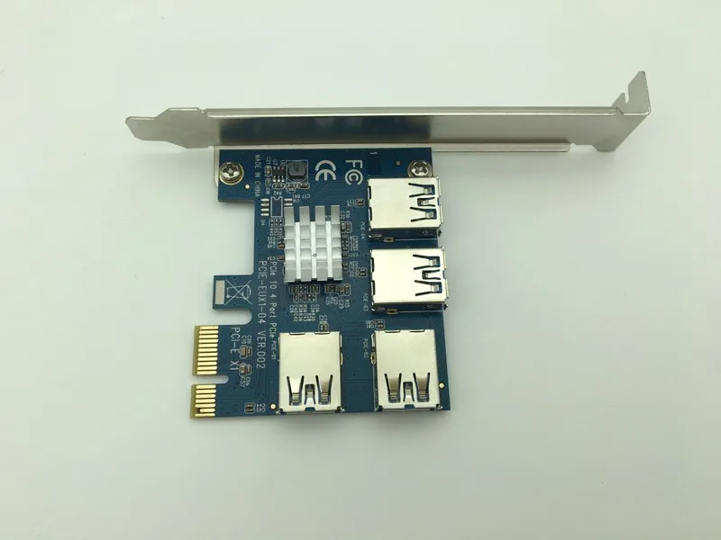 10 компл./Лот 60 см USB 3 0 PCIe Райзер карта PCI E Экспресс 1x до 4 порт 16x удлинитель адаптер