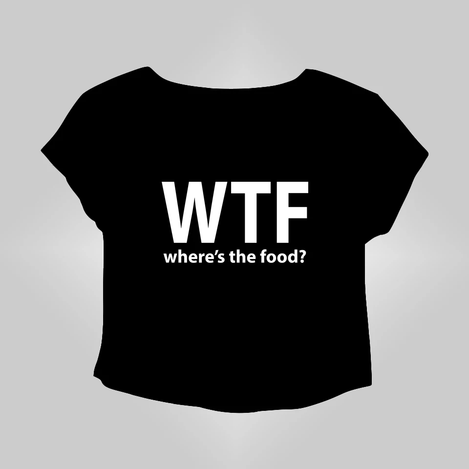 Кроп топы WTF с изображением еды для женщин и мужчин забавная модная одежда