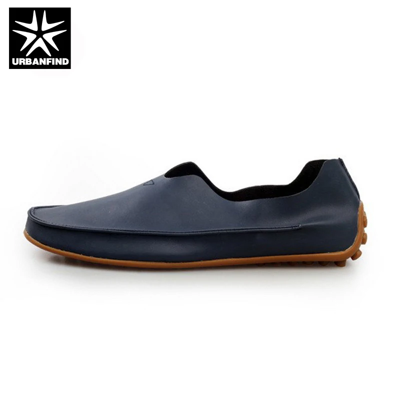 URBANFIND/мужские модные лоферы из PU искусственной кожи, повседневная обувь Большие европейские размеры 39-47, Мужская обувь для вождения без шнуровки на плоской подошве черный, синий, бежевый цвета