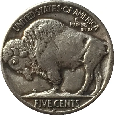 Hobo Nickel 1937-D копия монеты из искусственного никеля с 3 ногами тип 69 | Дом и сад
