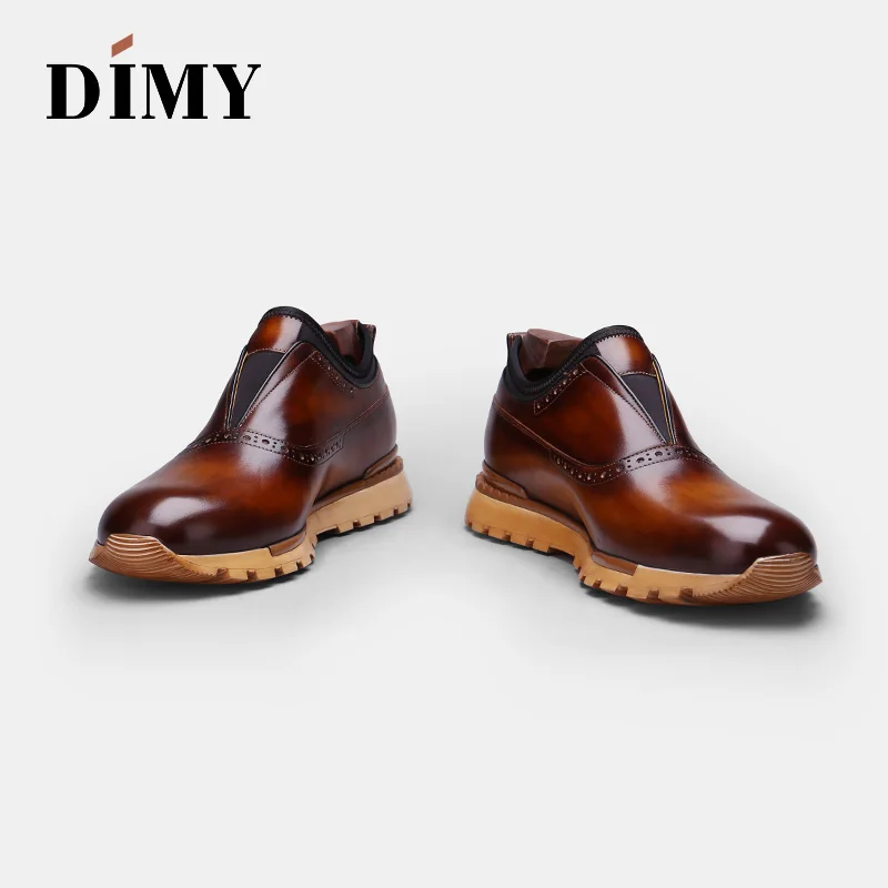 DIMY/ кожаная обувь; мужская деловая модельная обувь; трендовая повседневная кожаная обувь в британском стиле; удобная дышащая обувь на низком каблуке