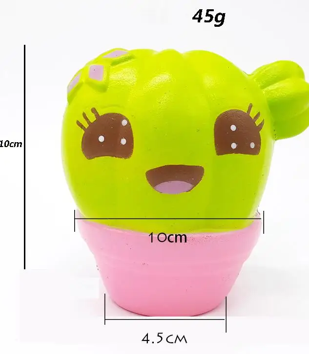 10cm cactus Kawaii антистрессовый милый мягкий медленно поднимающийся Единорог панда персик ПУ Мягкий какашка зуб торт крем игрушки Squeeze fun Squishes игрушка - Цвет: 10cm cactus