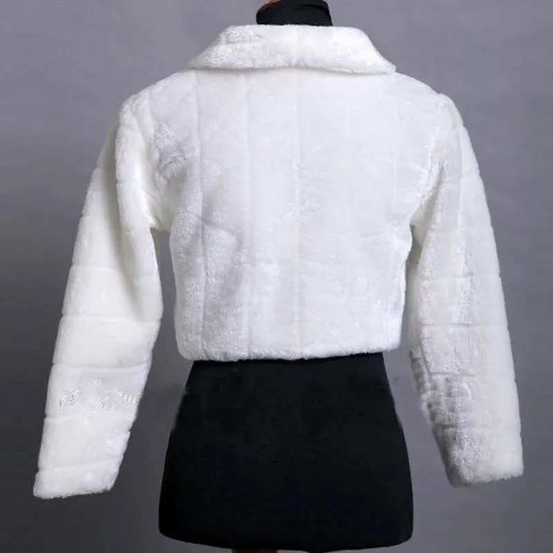 Накидка женская из искусственного меха с длинным рукавом|bolero girl|shawl weddingfaux fur shrug |