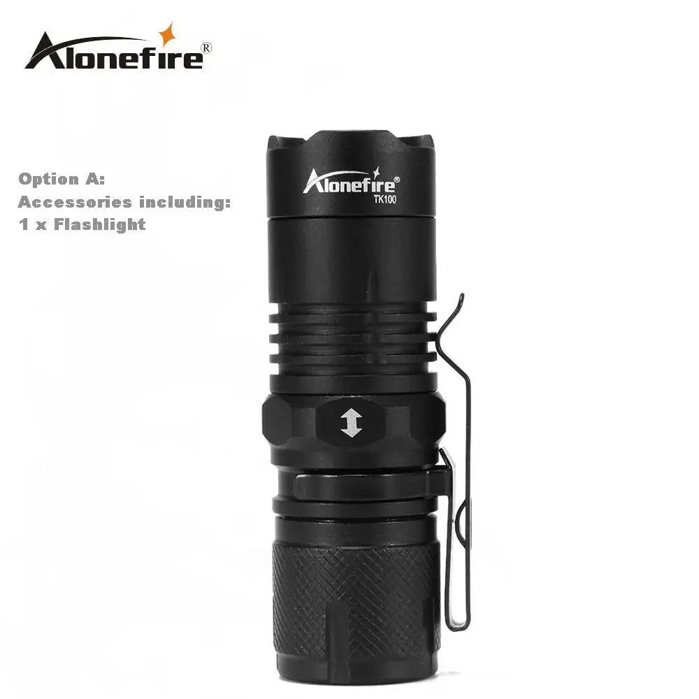 AloneFire TK100 мини светодиодный светильник-вспышка с зумом 4 режима светодиодный фонарь светильник Lanterna тактический флэш-светильник 16340 аккумулятор для велосипеда кемпинга - Испускаемый цвет: Option A