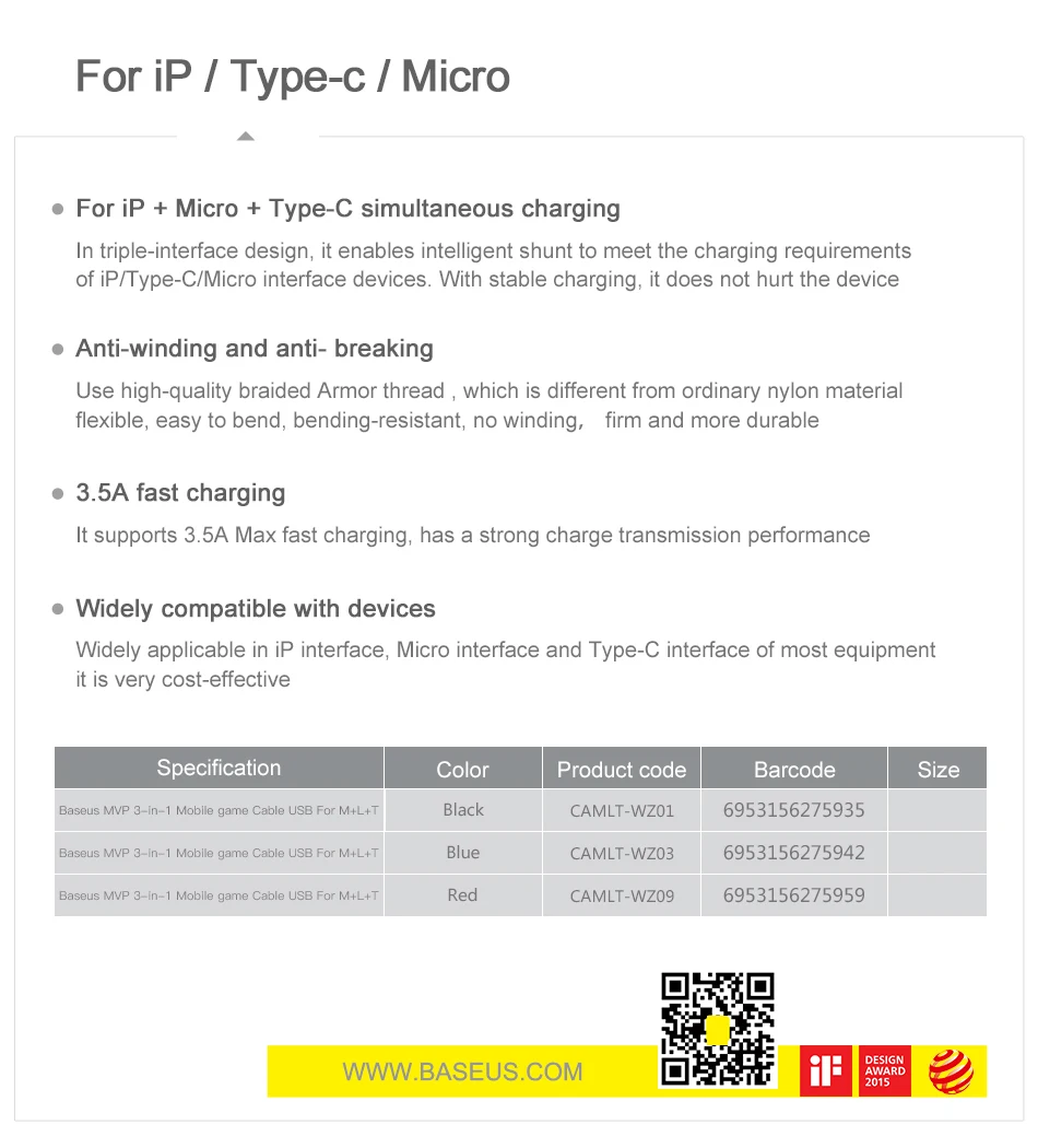 Usb-кабель Baseus 90 градусов для iPhone XS Max XR X 8 7 6 6 S, зарядный шнур 3 в 1, кабель Micro USB type-c, кабель USB type-C