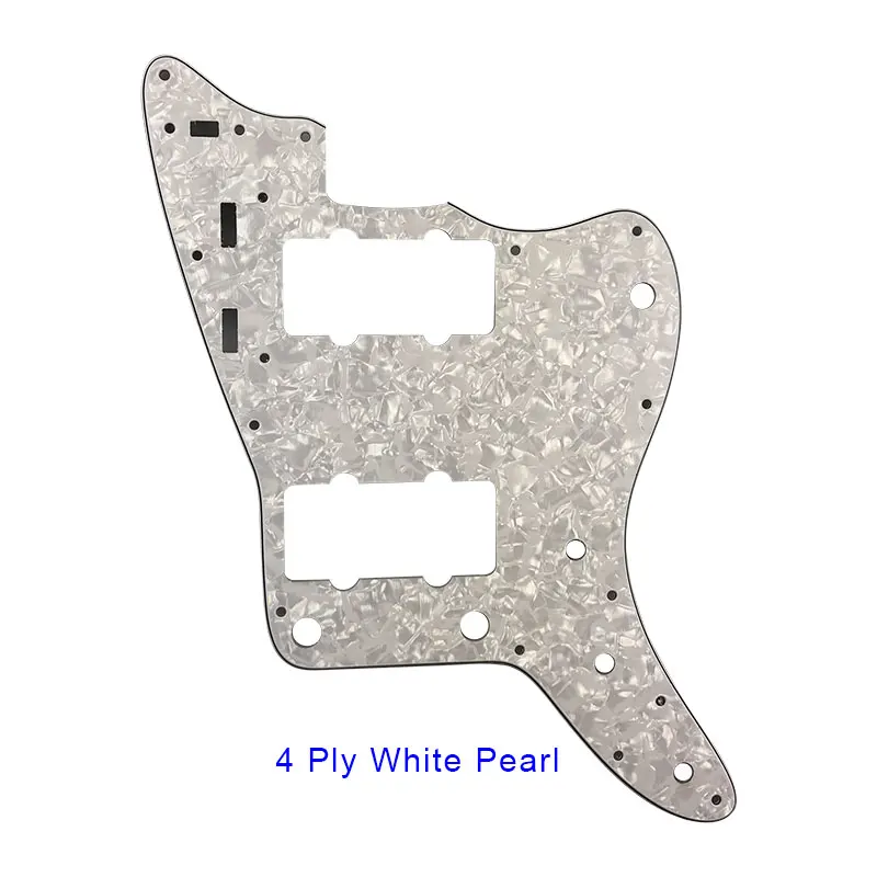 Pleroo аксессуары для гитары pickguards костюм для fender US Jazzmaster гитара 13 отверстий царапина пластина лучшее качество для замены - Цвет: 4 ply white pearl