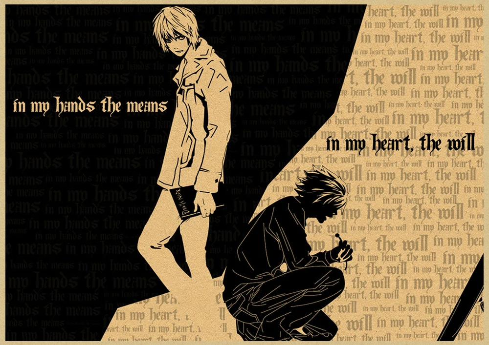 Death Note A стиль японский мультфильм комикс плакат крафт настенная бумажная наклейка Бар Кафе декоративный Paintin