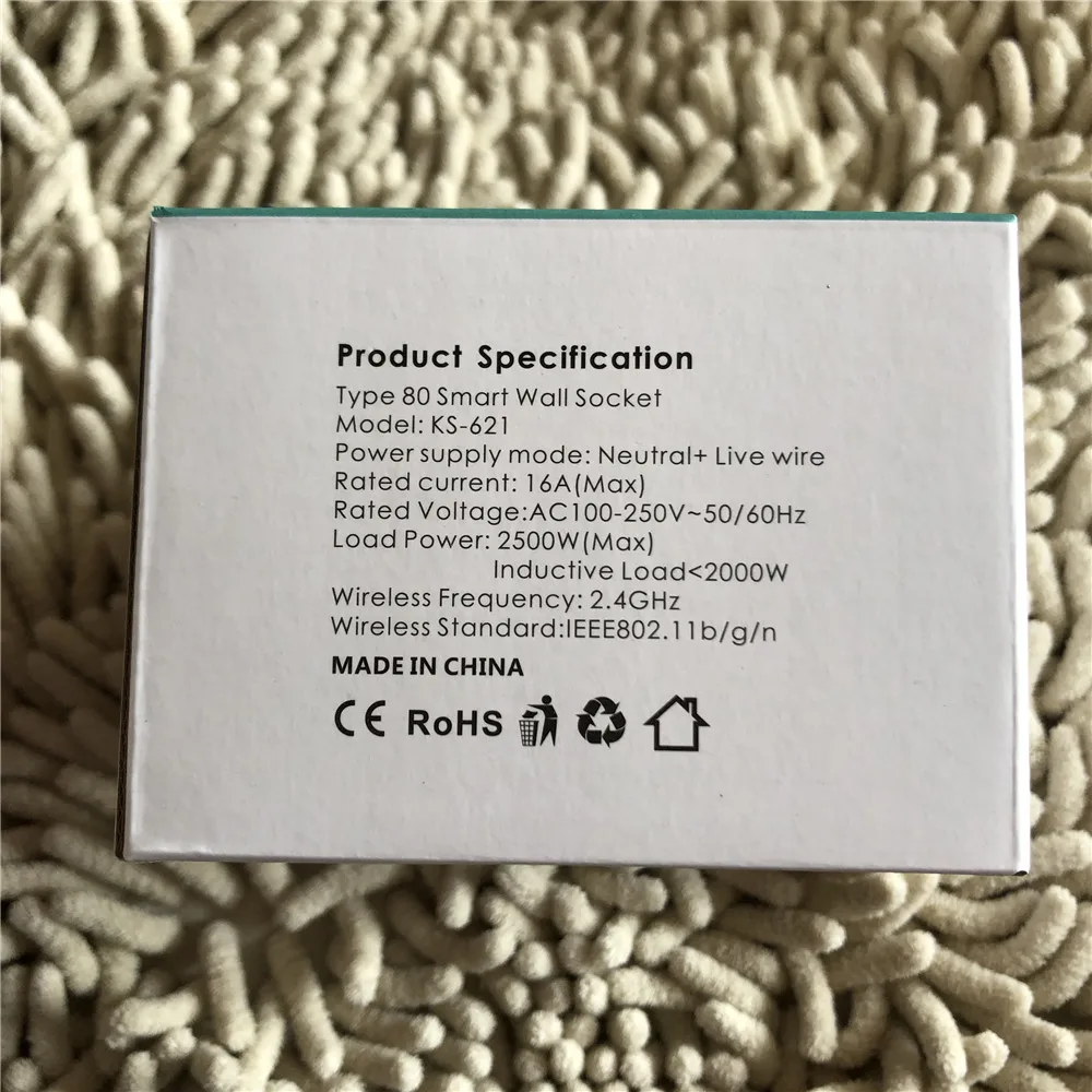 Rillpac KS-621 80*80 ЕС стиль умная настенная розетка подходит Alexa Google ITFFF, Smart Life app, дистанционное управление и функция таймера