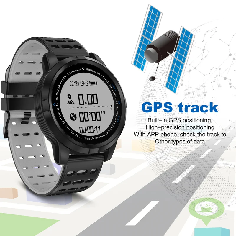Смарт часы для мужчин и женщин GPS тонометр Круглый спортивный ремешок фитнес