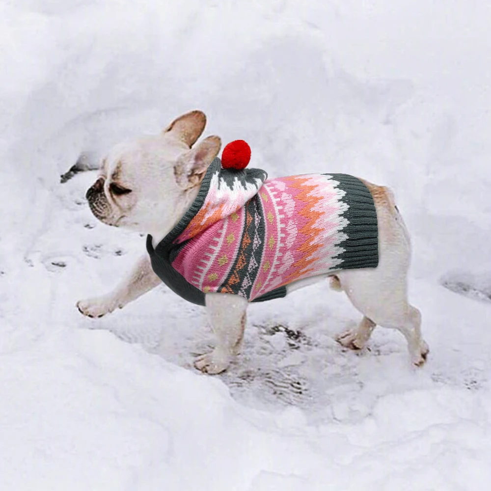 

Одежда для собак, для французского бульдога чихуахуа, мопса, Теплый Зимний вязаный свитер для собак, одежда для маленьких щенков, наряд, одеж...