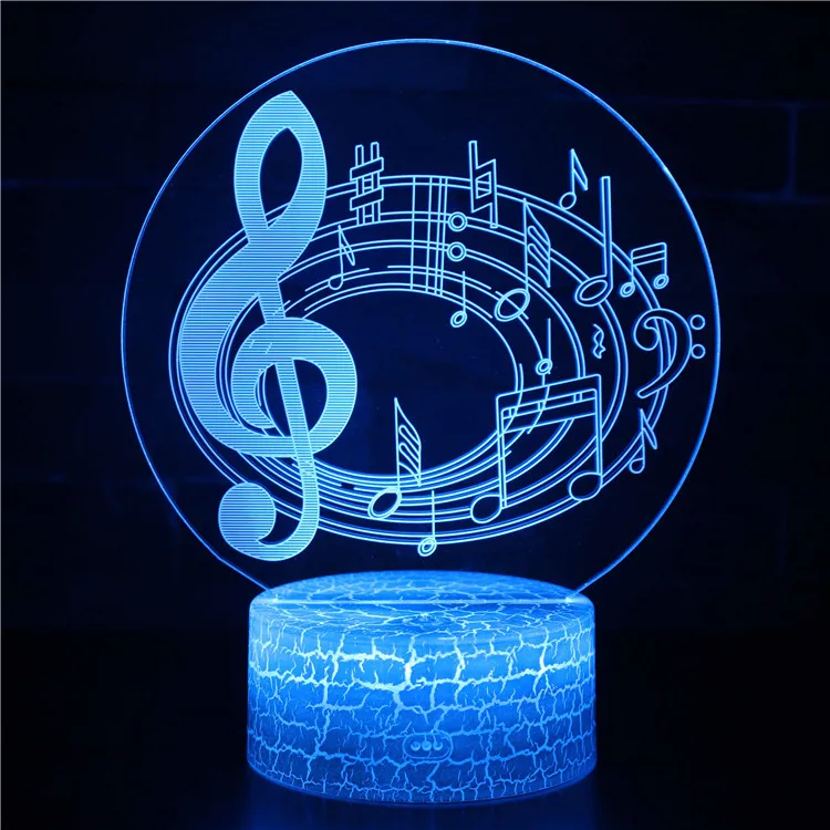 7 цветов гитара барабана Sax LED 3D Иллюзия визуальный ночник Творческий Спальня Украшение стола свет новинка красочные лампы Abajur - Испускаемый цвет: symbol 2
