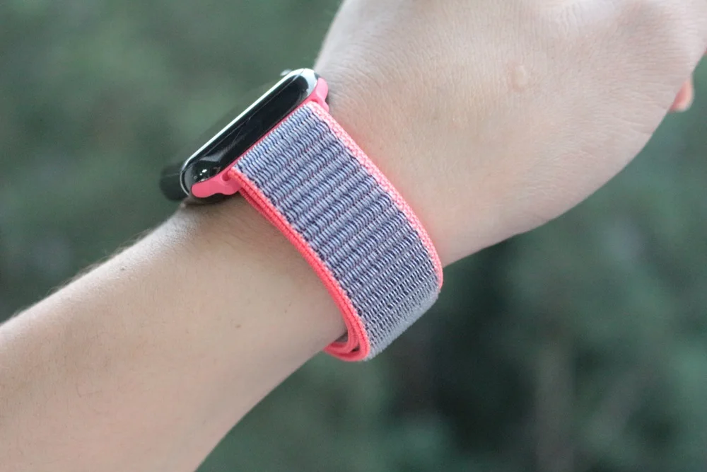 Спортивный ремешок URVOI для apple watch, серия 5, 4, 3, ремешок для iwatch, воздухопроницаемый, застежка-крючок, тканый нейлон, 40 мм, 44 мм