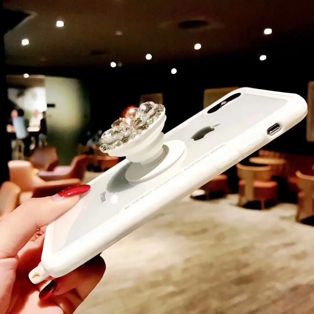 IMIDO блестящий роскошный Алмазный телефон чехол для iPhone 7 6 S 8 Plus Прозрачный