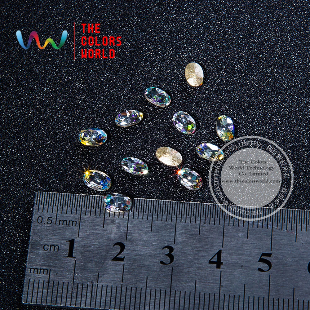 

TCSZ005 3D 4*6MM Oval Shape Clear Glitter Shinny Crystal Diamond for Nail Art Rhinestones Decorations DIY