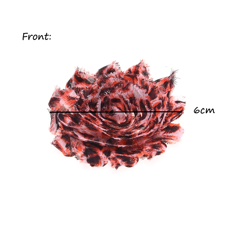 9 шт потертые шифоновые шикарные цветы зебра печать цветок без заколки для волос