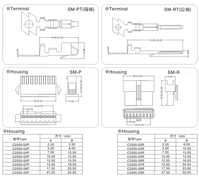 Обжимной концевой соединитель 50 компл./лот SM 2Pin 2 54 JST мм|crimp terminal connector|terminal connectorcrimp
