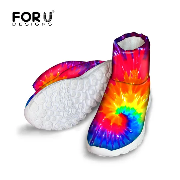 CA5284AF FORUDESIGNS/женские ботильоны; Разноцветные Женские ботинки из хлопка высокого качества с 3D принтом; теплые короткие женские ботинки; Botas Feminina - Цвет: CA5284AF