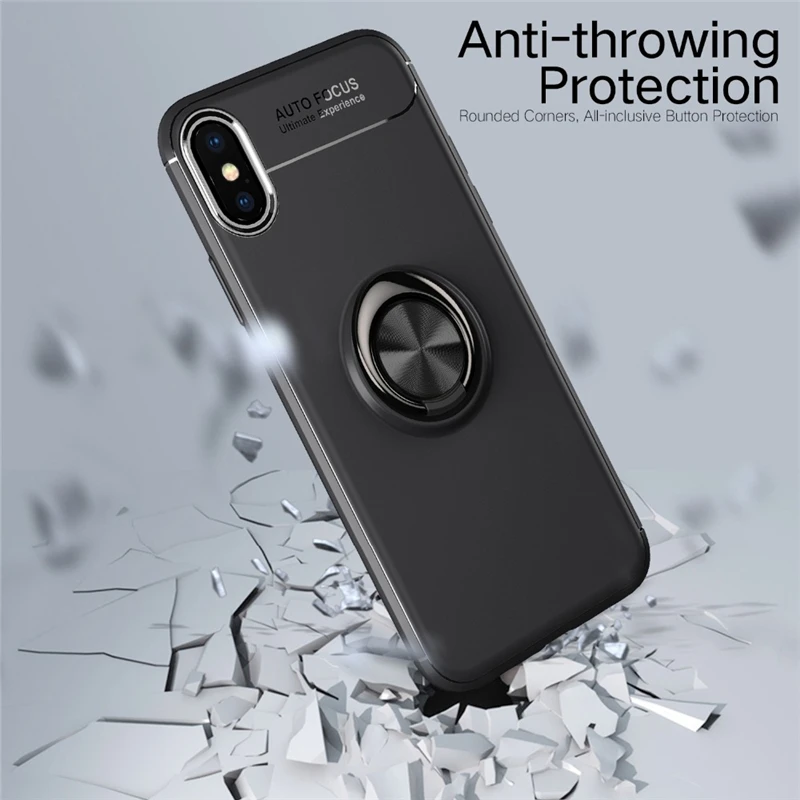 Case For iPhone 5 5S SE 6 6S 7 8 XS Plus Car Magnetic Suction Bracket Finger Ring Back Cover X XR Max Phone case |
