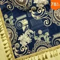 Золотистый льняной шторы для гостиницы, занавески, классические элегантные занавески для гостиной, абрикосовые золотые бархатные занавески с балдахином