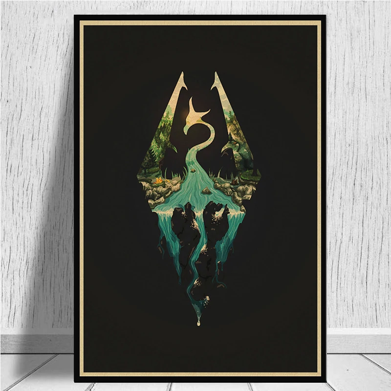 The Elder Scrolls Skyrim игра крафт-игра плакат домашний интерьер украшения рисунок core наклейки на стену