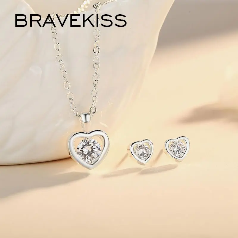Женские Подвески с длинной цепочкой BRAVEKISS ожерелья и подвески в виде сердца