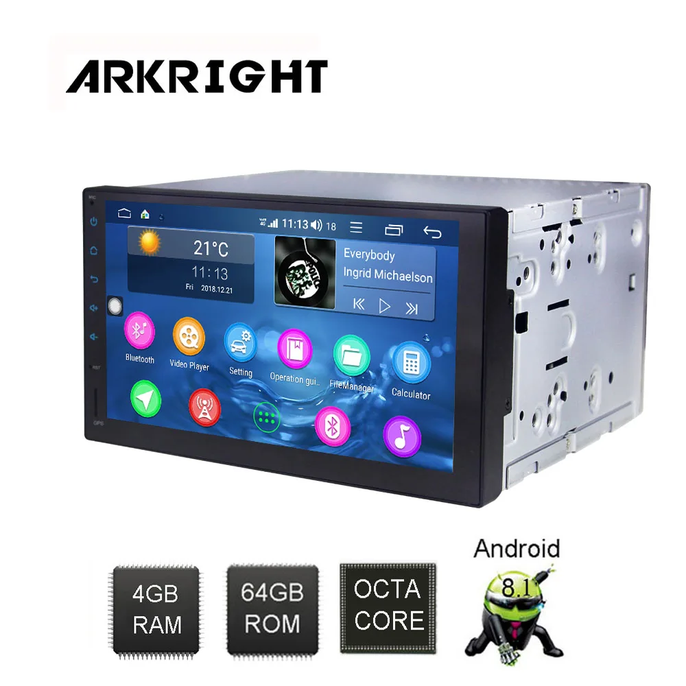 ARKRIGHT 7 'Ɗ + 64 Гб 2Din Android автомобильный плеер 8 1 Автомагнитола carplay sc9853i с 4G слотом