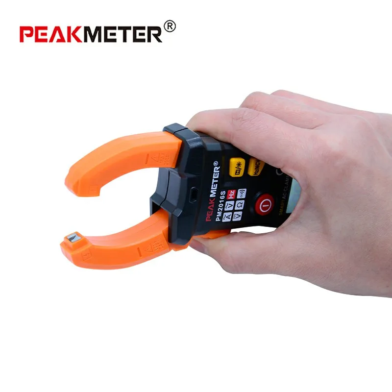 PEAKMETER PM2016S цифровой клещи переменного тока 6000 отсчетов мини мультиметр с автоматическим диапазоном NVC функция